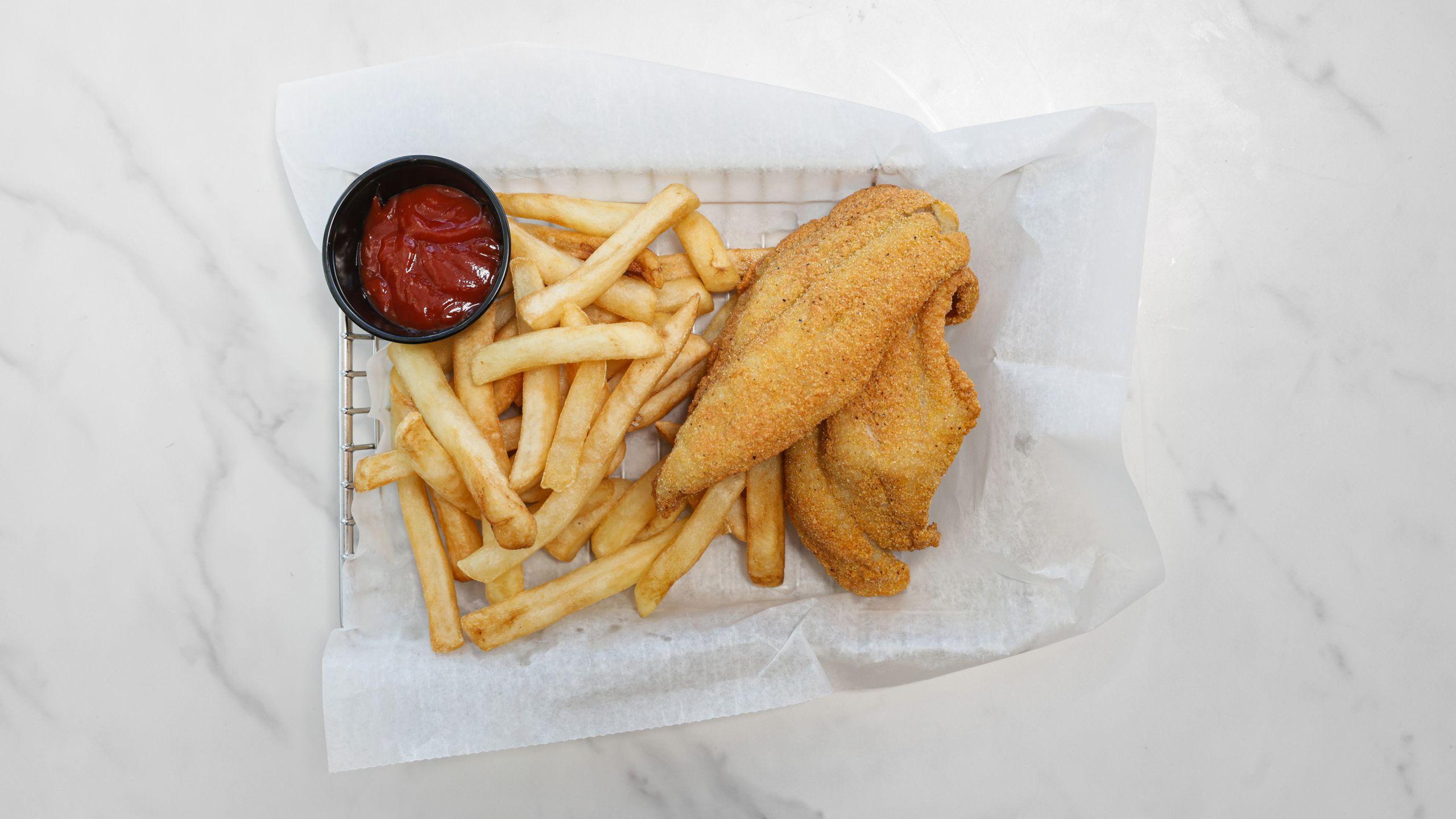 Two-piece catfish combo with fries