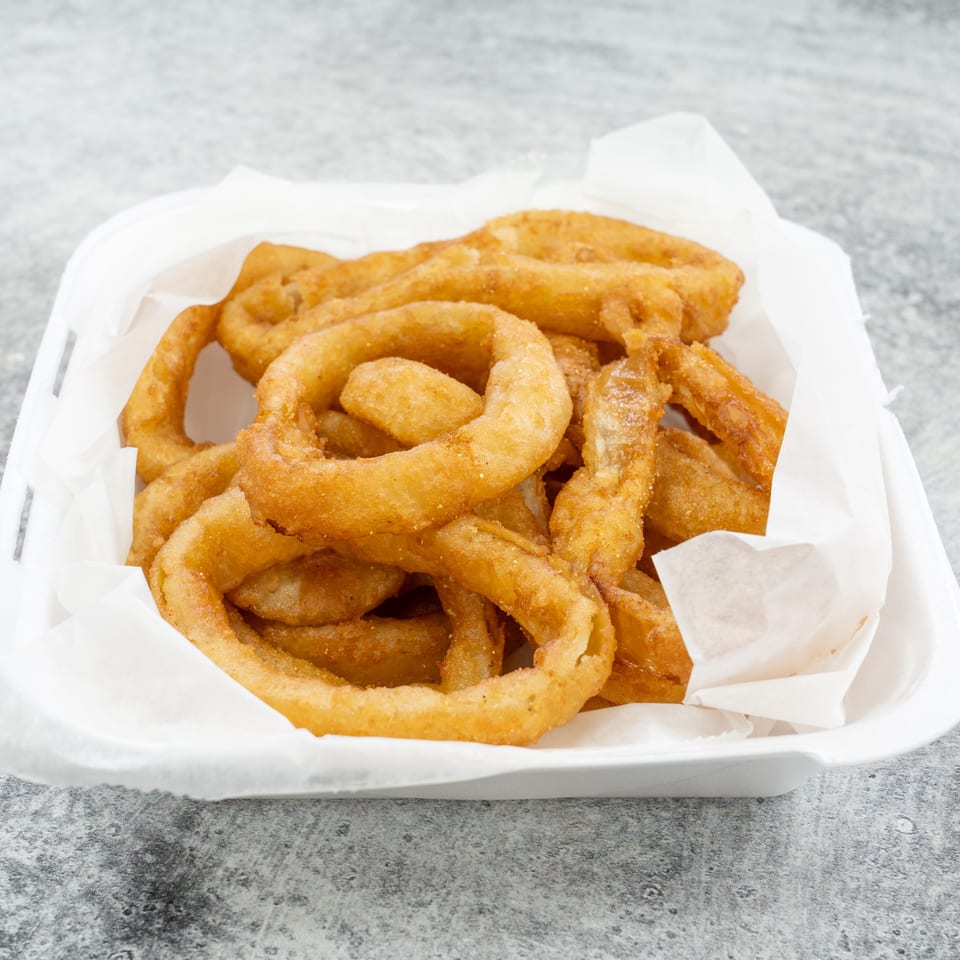 Crispy golden onion rings