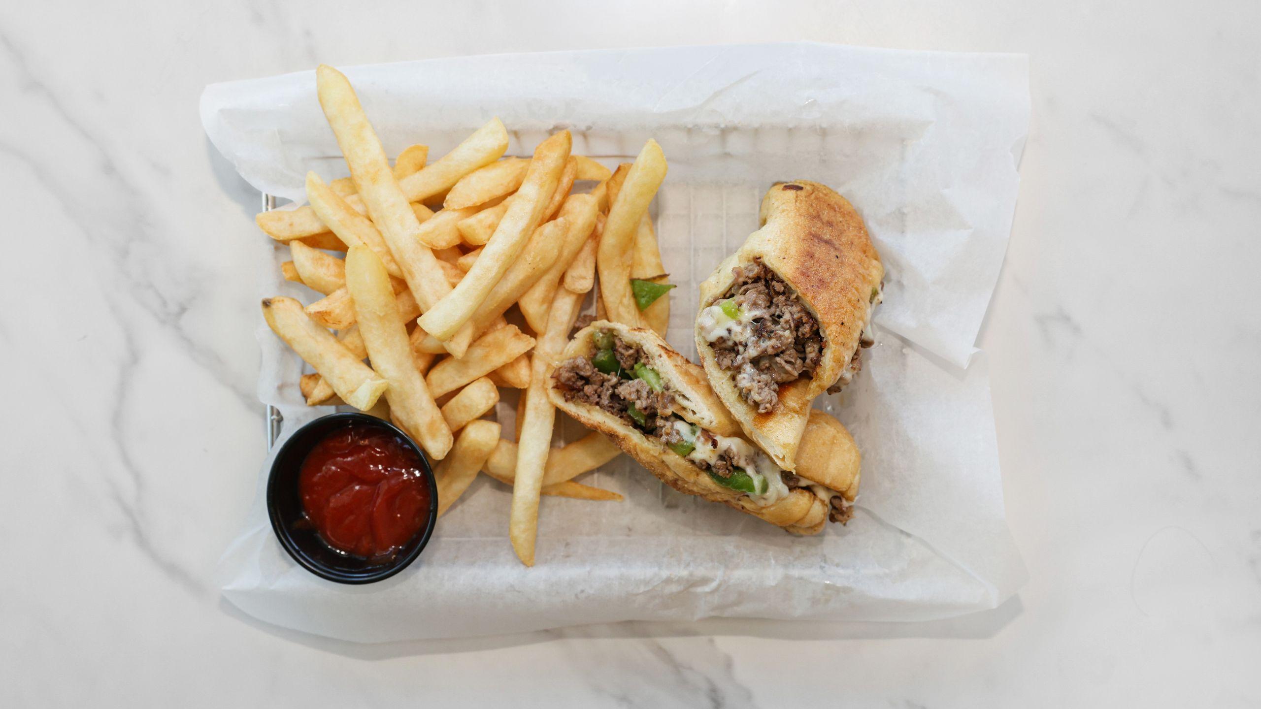 Philly steak combo with fries and a drink
