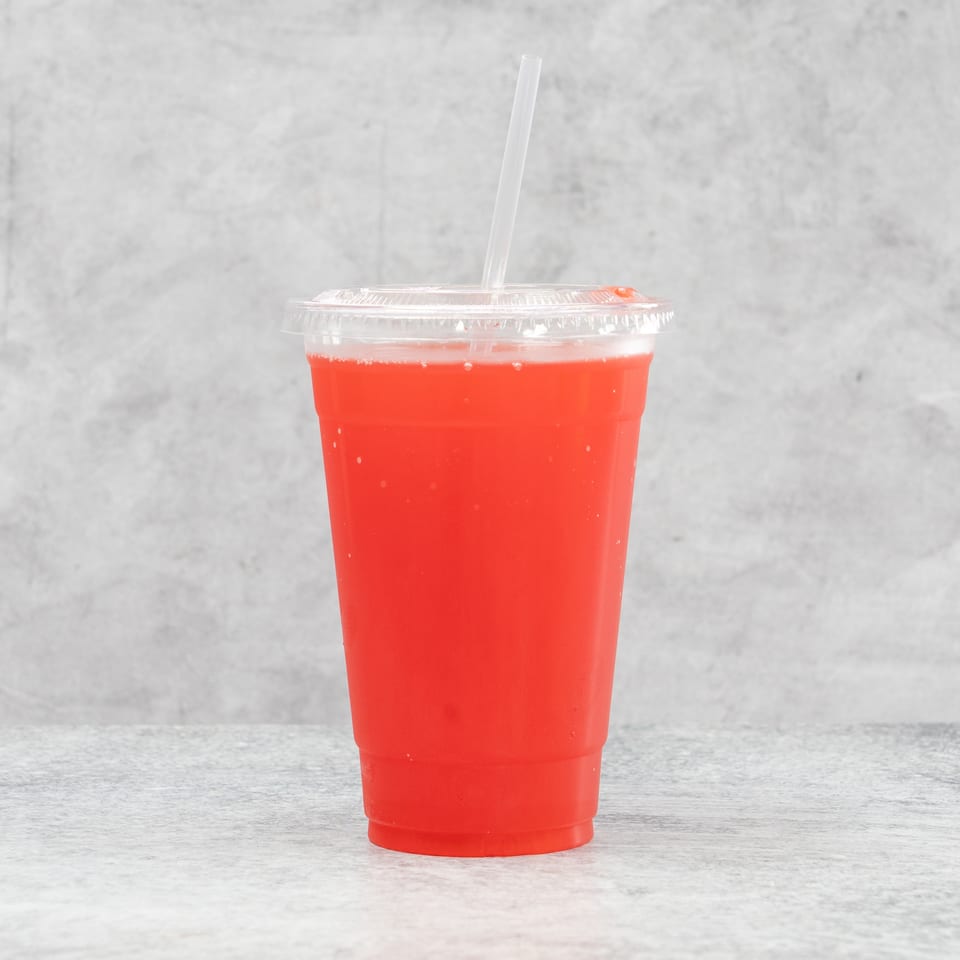 Bright red fruit drink